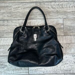 NWT MARC JACOBS Rio Paradise Leather Satchel in black nickel. NEW.